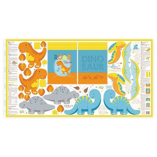DINO FRIENDS Cut & Sew dino fabric panel [ 80 x 155 cm ] | Kullaloo, 