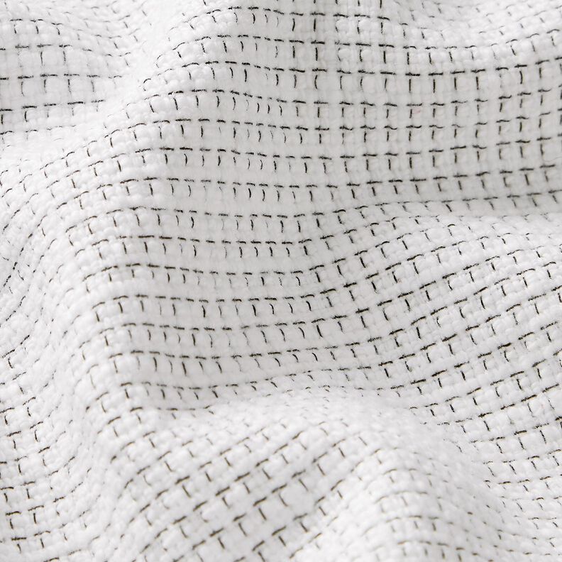 Bouclé boxes cotton fabric – white,  image number 2