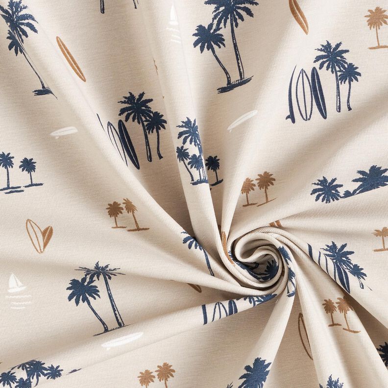 Cotton Jersey Hawaii Feeling – light taupe,  image number 3