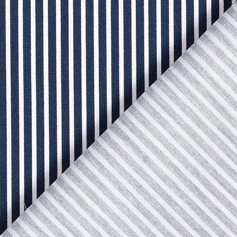Cotton Poplin Stripes – navy blue/white,  image number 4