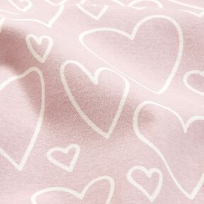 Cotton Flannel Herzen &ndash; pink, 
