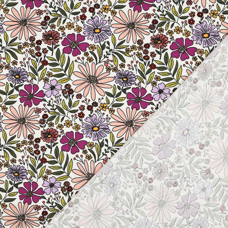 Cotton Jersey sea of flowers| Poppy Fabrics – offwhite/mauve,  image number 4