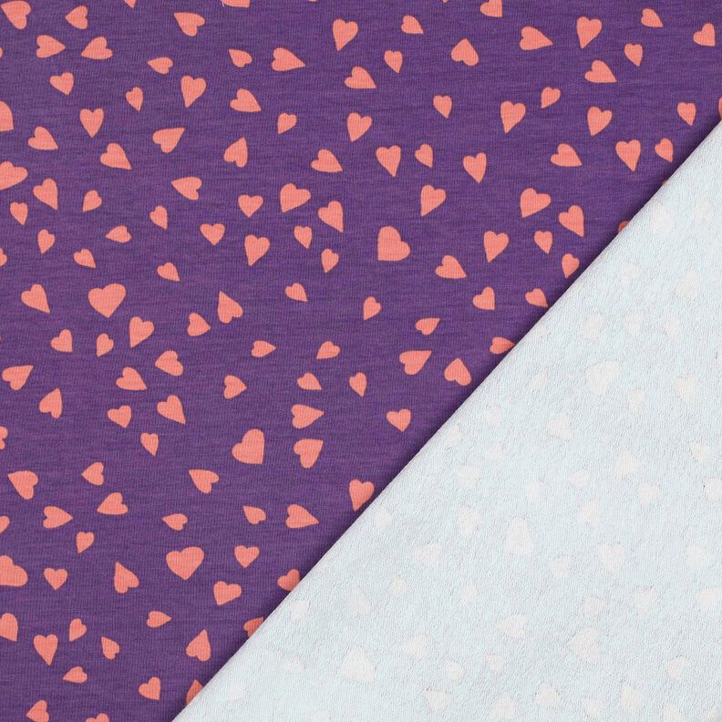 French Terry hearts | Poppy Fabrics – lilac/dusky pink, image number 3