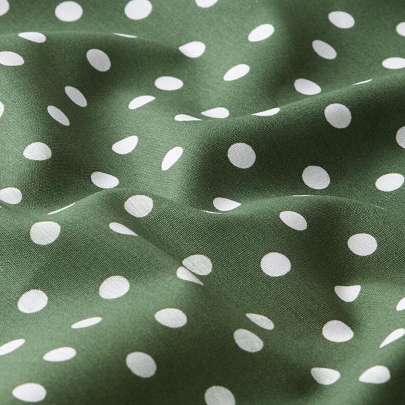 Cotton Poplin Large Dots – dark green/white,  image number 2