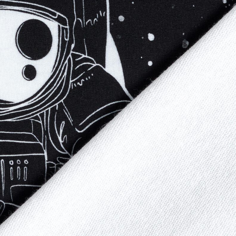 French terry Panel Spaceman | Glitzerpüppi – black/white, image number 4