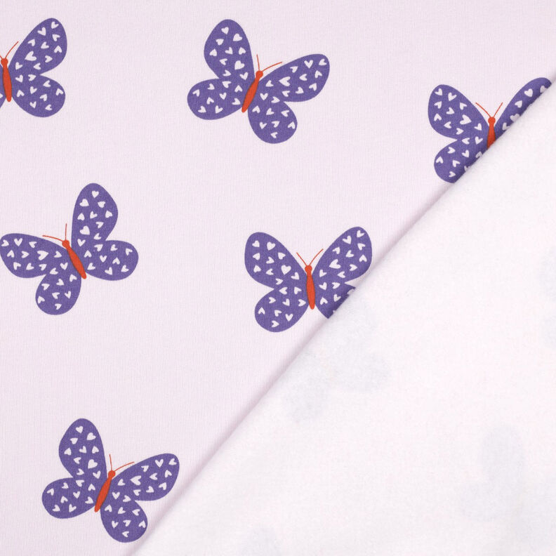 Brushed Sweatshirt Fabric Big Butterflies | Poppy Fabrics – pastel mauve/blue lilac,  image number 4