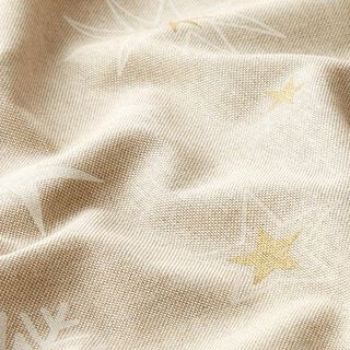 Half Panama Decor Fabric Shimmering Stars – gold/white, 
