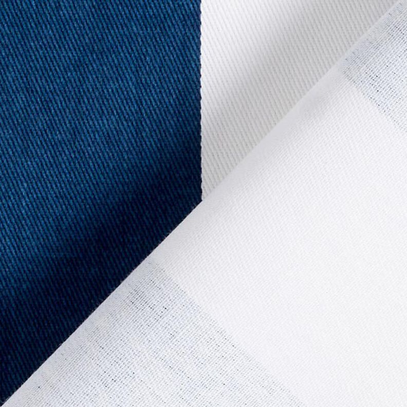 Decor Fabric Cotton Twill stripes – white/indigo,  image number 4