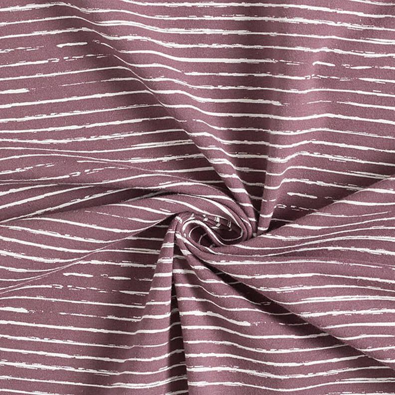 Cotton jersey scribble stripes – aubergine,  image number 3