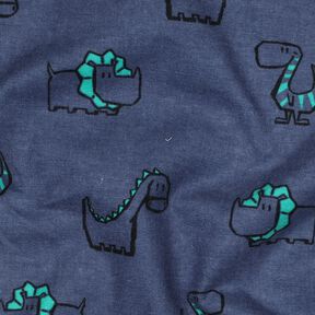 Cotton Flannel cheeky dinosaurs | Poppy Fabrics – denim blue/emerald green, 