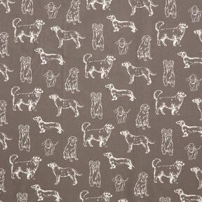 Decor Fabric Canvas Dogs – dark grey/cream, 