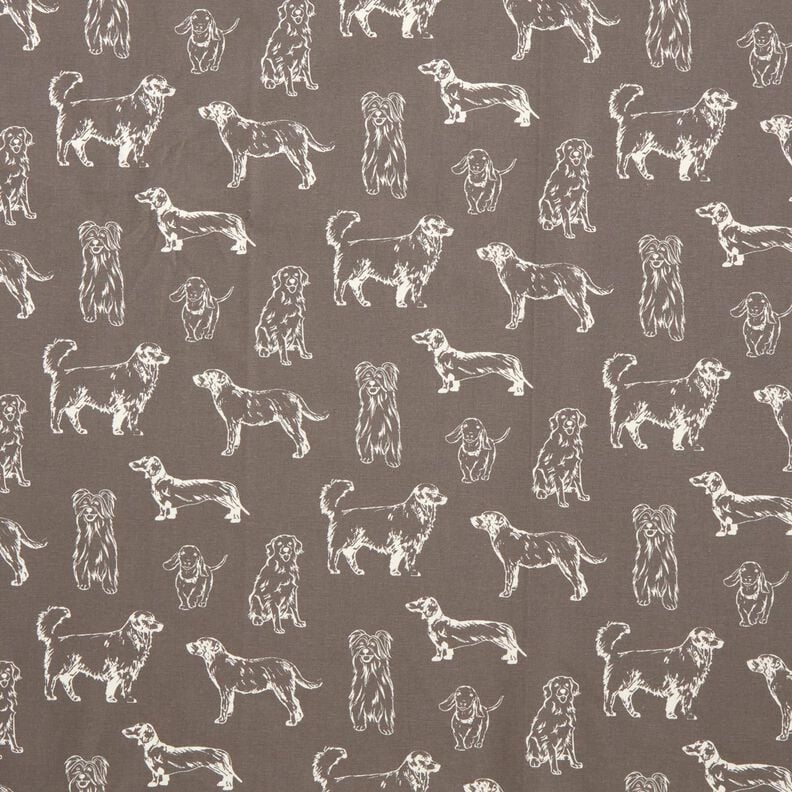 Decor Fabric Canvas Dogs – dark grey/cream, image number 1