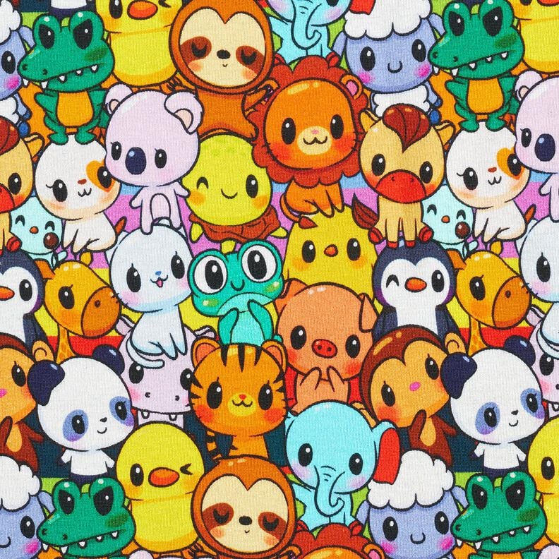 Alpine Fleece cute animal menagerie Digital Print – lemon yellow,  image number 1