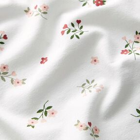 Cotton Jersey Flowers and Hearts – offwhite | Remnant 60cm, 