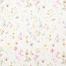 Watercolour flowers linen cotton blend – white,  thumbnail number 1