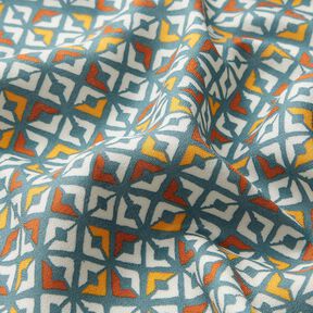 Retro diamonds viscose crepe – petrol/offwhite, 