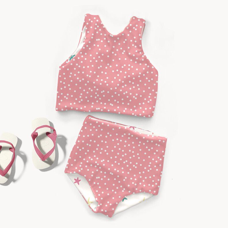 Swimsuit Fabric UPF50 Little Dots – pink/white,  image number 5