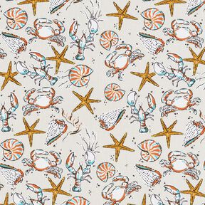Cotton Cretonne seabed – light beige/curry yellow, 