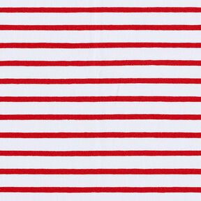 Narrow & Wide Stripes Cotton Jersey – white/red, 