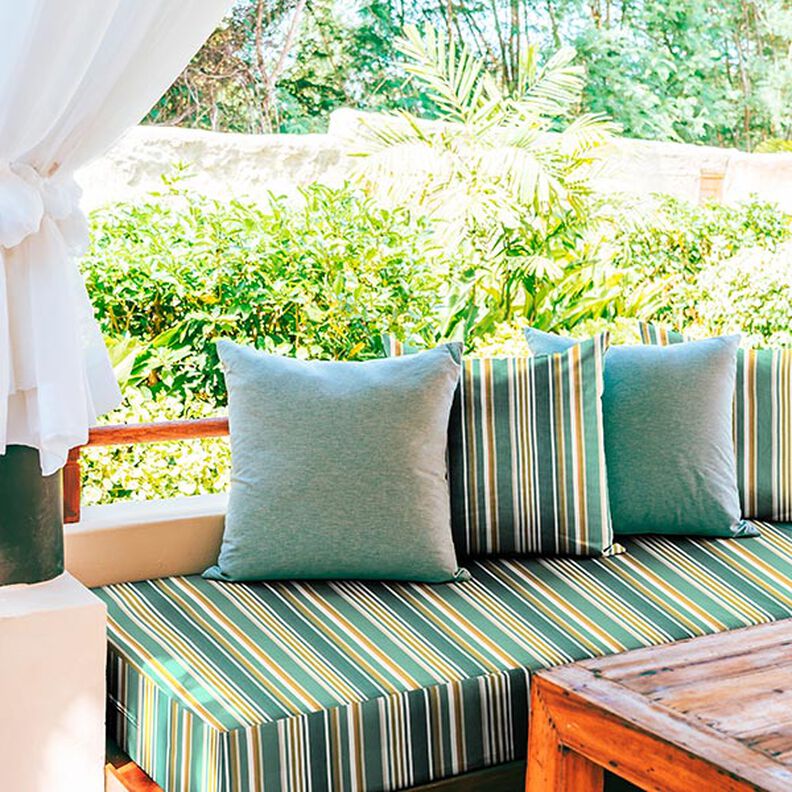 awning fabric Blurred Stripes – fir green/offwhite,  image number 10