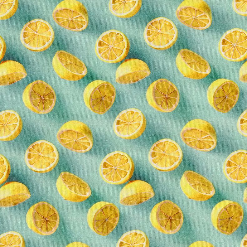 Cotton Poplin fresh lemons – eucalyptus/lemon yellow, image number 1