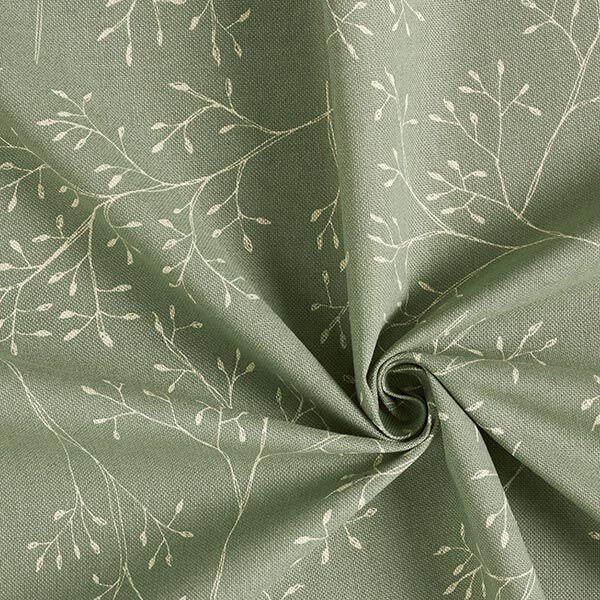 Decorative fabric half Panama delicate branches – light olive,  image number 3