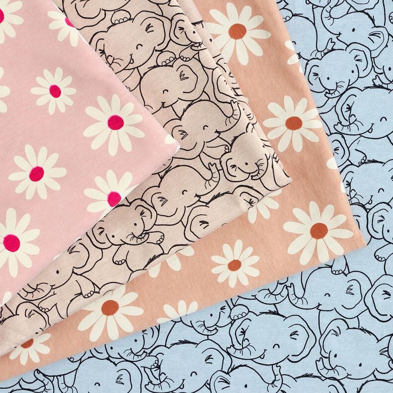 Cotton Blend Jersey Elephant swarm – natural, image number 5