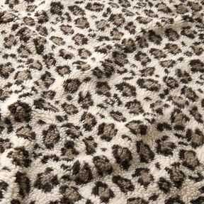 Teddy Fur Leopard Print – light beige/dune, 