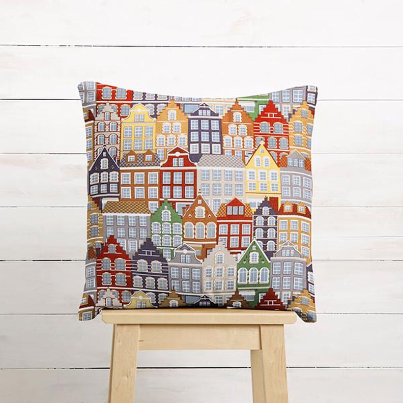 Decor Fabric Half Panama Gabled houses – white,  image number 6