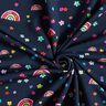 Cotton Jersey colourful flowers and rainbows Digital Print – midnight blue/colour mix,  thumbnail number 3