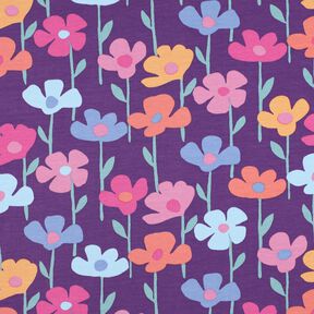French Terry colourful flowers | Poppy Fabrics – red lilac, 