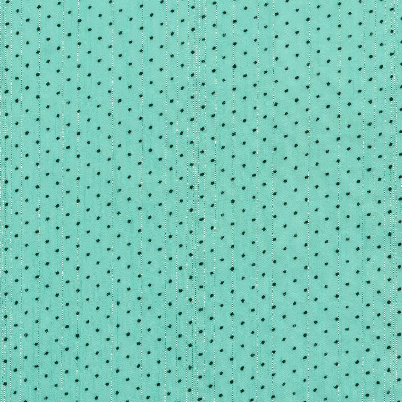 Glitter stripes and dots chiffon – turquoise,  image number 1