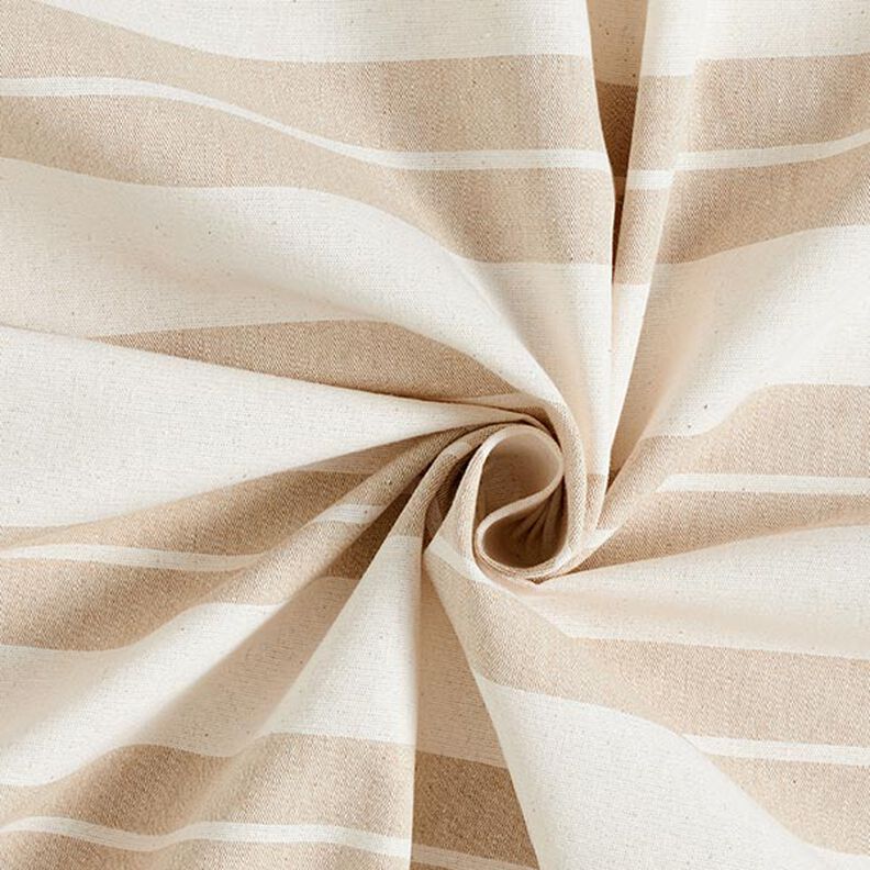 Decorative fabric, canvas mixed stripes, recycled – beige,  image number 3