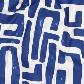 Coated Cotton abstract – royal blue/offwhite, 