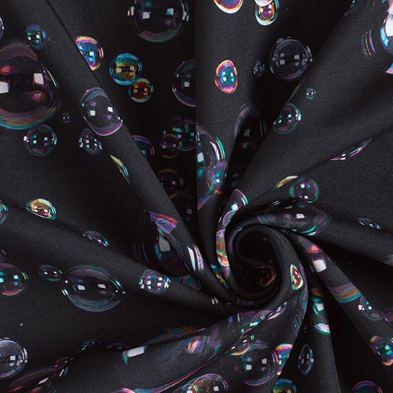 Softshell soap bubbles Digital Print – blue-black,  image number 4