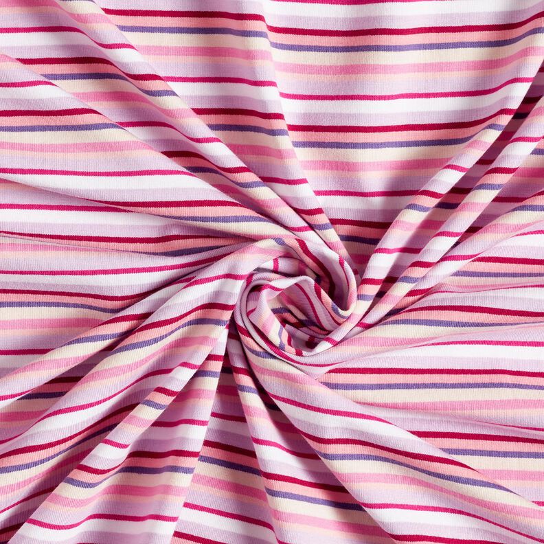 Cotton Jersey Stripes – mauve/pink, image number 3