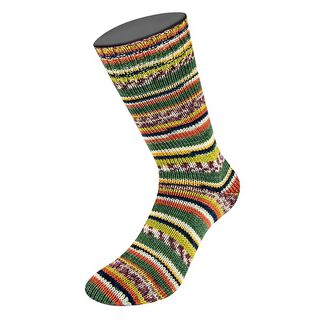 LANDLUST Sockenwolle „Bunte Bänder“, 100g | Lana Grossa – dark green/natural, 