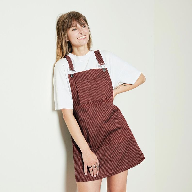 Chunky Corduroy Bubble Plain – dark dusky pink,  image number 8