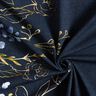 Cotton Jersey Border fabric flowers in golden glitter | Glitzerpüppi – midnight blue/denim blue,  thumbnail number 3