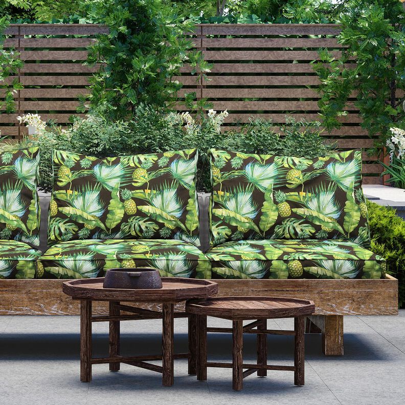 Outdoor Fabric Canvas Pineapple – grass green/black,  image number 6