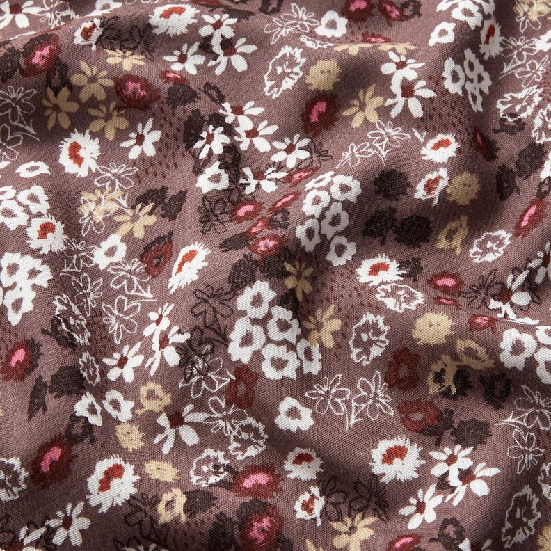 Muslin dreamy flower meadow, smooth – chocolate,  image number 3