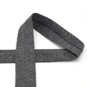Bias binding Cotton Jersey Mottled [20 mm] – anthracite, 