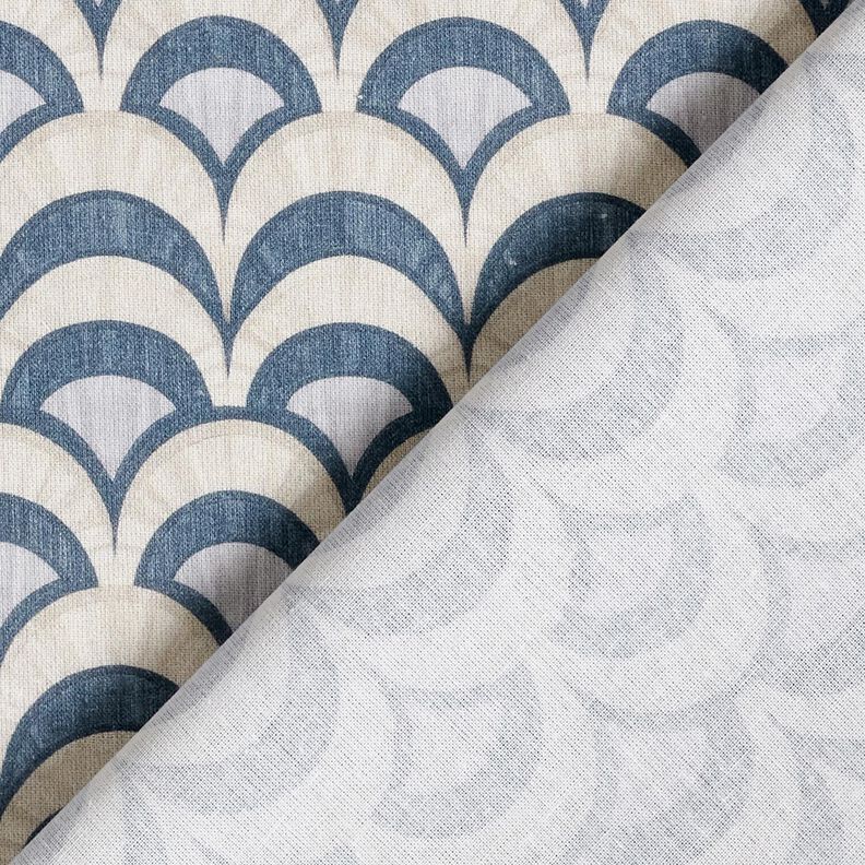 Cotton Poplin elegant arches – blue grey/light taupe, image number 4