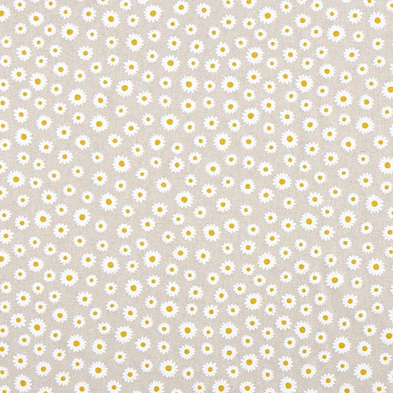 Decor Fabric Half Panama small daisies – natural/white,  image number 1