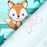 Cotton Jersey Fox with stripes | Glitzerpüppi – aqua blue/peach orange,  thumbnail number 4