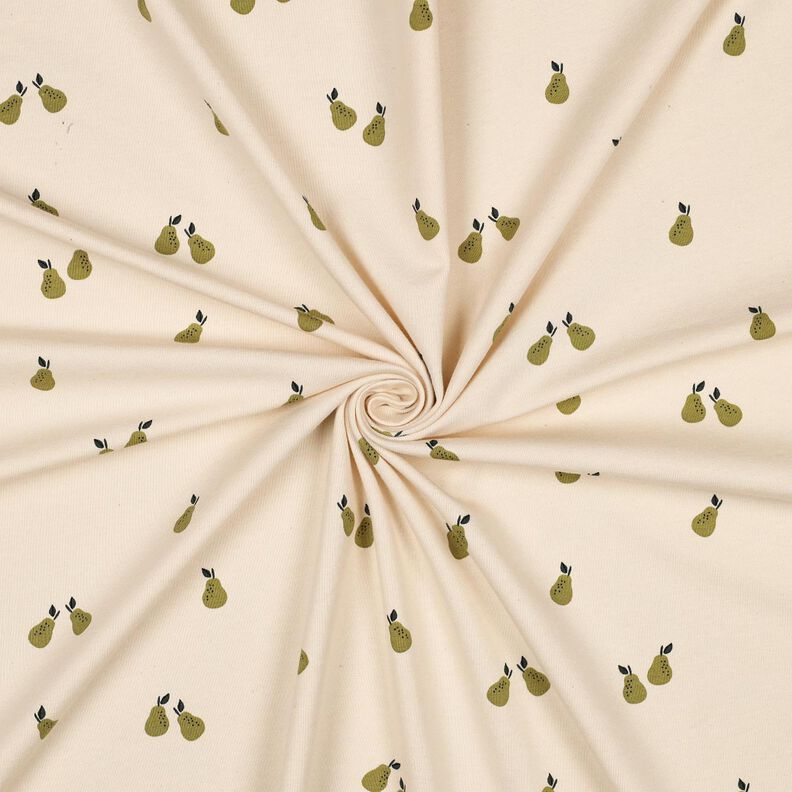 GOTS Cotton Jersey Pears | Poppy Fabrics – light beige/light olive, image number 3
