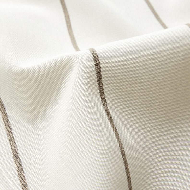 Outdoor Fabric Canvas fine stripes – white/light grey,  image number 2