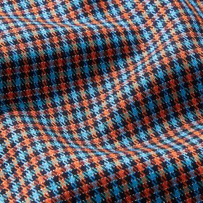 Viscose Blend Check with glitter – turquoise/orange, 