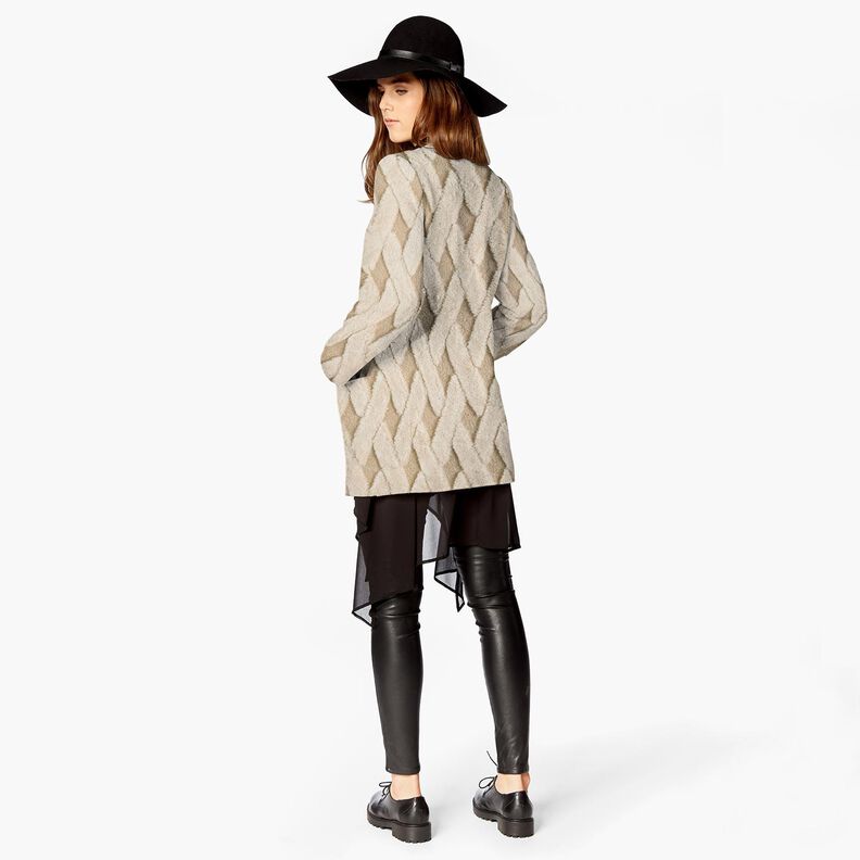 Faux Fur Bouclé Diamonds – sand/natural,  image number 6