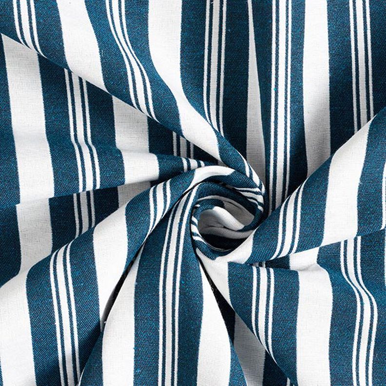 Decor Fabric Jacquard stripes – ocean blue/white,  image number 3